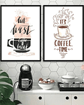Conjunto de Quadros Decorativos Coffee  