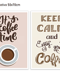 Conjunto de Quadros Decorativos Coffee Break 