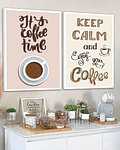Conjunto de Quadros Decorativos Coffee Break 