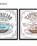 Conjunto de Quadros Decorativos Cappuccino