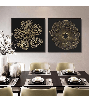 Conjunto de Quadros Decorativos "Flores" 