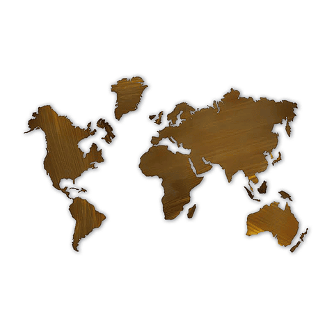 Escultura de Parede em Aço Inox Mapa Mundi - Alteração de valores por medidas