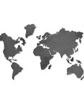 Escultura de Parede em Aço Inox Mapa Mundi 