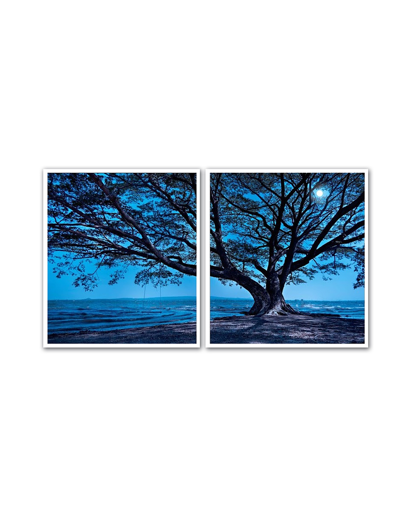 Conjunto de Quadros Decorativos Blue Tree  