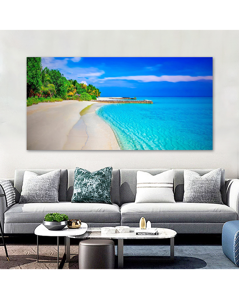 Quadro Decorativo Metacrilato Praia e Céu 