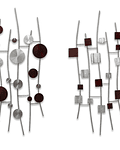 Par de Esculturas de Parede em Aço Inox Orbits 