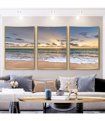 Trio de Quadros Decorativos Coast 