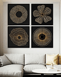 Conjunto de Quadros Decorativos Mandala Gold 