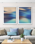 Conjunto de Quadros Decorativos Abstrato Praia 