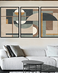 Trio de Quadros Decorativos Asennus