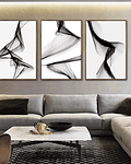 Trio de Quadros Decorativos Abstrato Keely