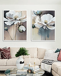 Conjunto de Quadros Decorativos Florais Harmony