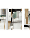 Trio de Quadros Decorativos Abstratos Micaela