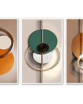 Trio de Quadros Decorativos Abstratos Rings 
