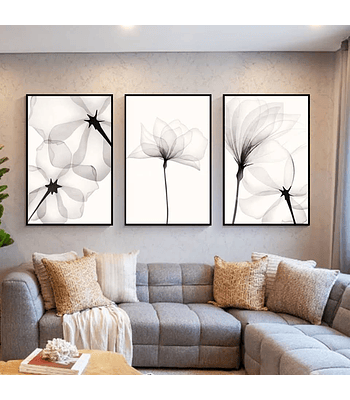 Trio de Quadros Decorativos Líria 