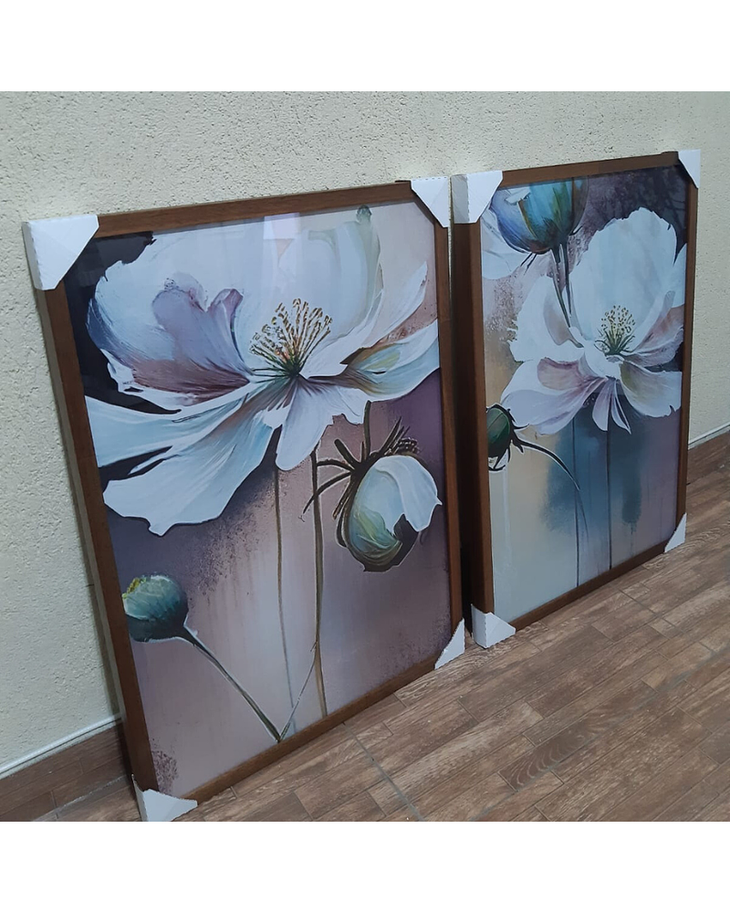 Conjunto de Quadros Decorativos Florais Harmony