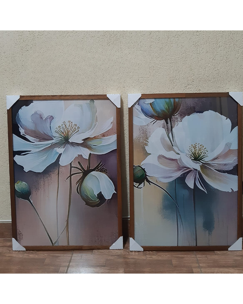 Conjunto de Quadros Decorativos Florais Harmony