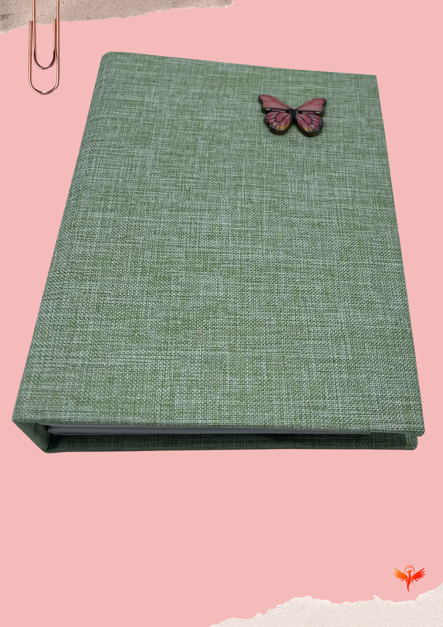 Mariposa sobre verde. Cuaderno A6, 120 hojas 2