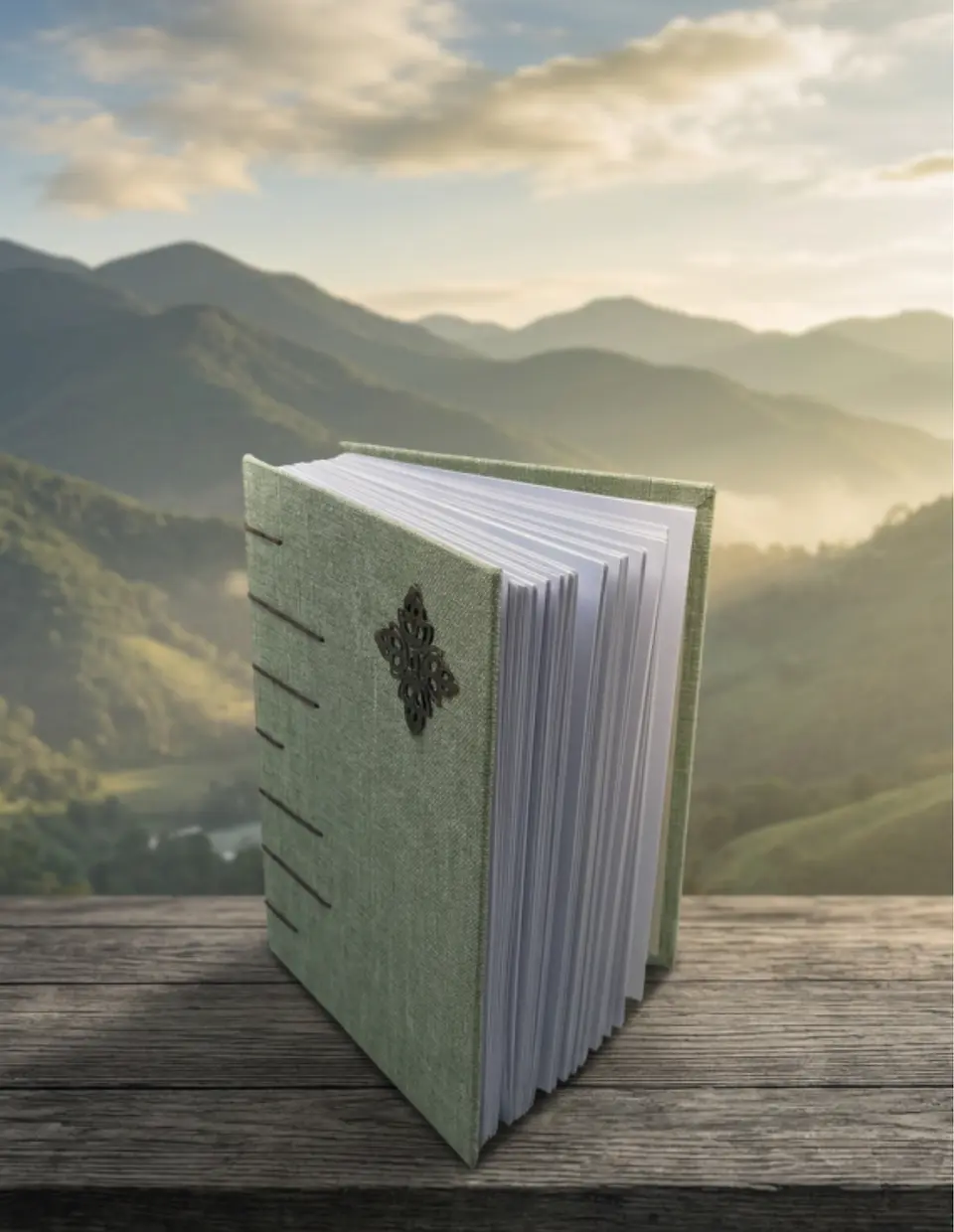 Estrella solitaria en verde. Cuaderno A6, 112 hojas 4