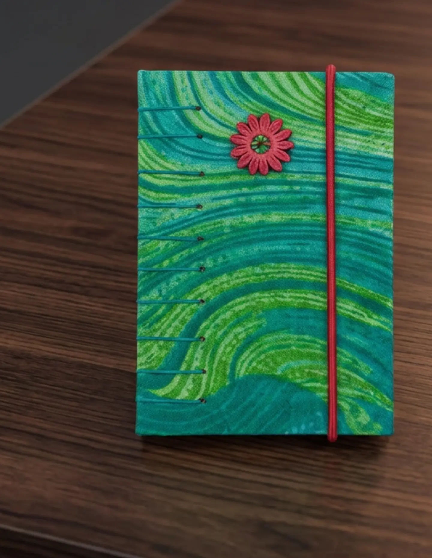 Flor en verde de bolsillo. Cuaderno A7, 100 hojas 2