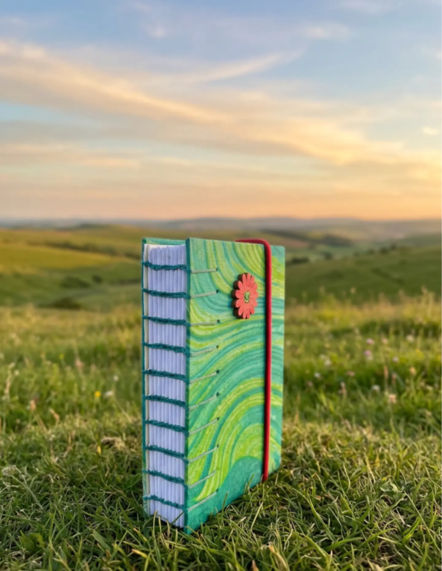 Flor en verde de bolsillo. Cuaderno A7, 100 hojas 4