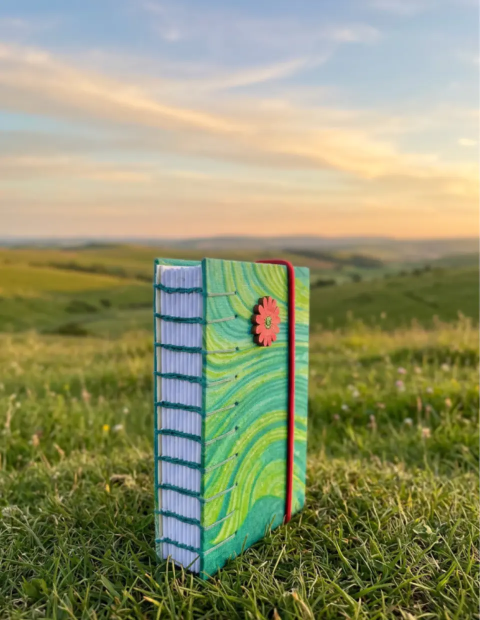 Flor en verde de bolsillo. Cuaderno A7, 100 hojas 4
