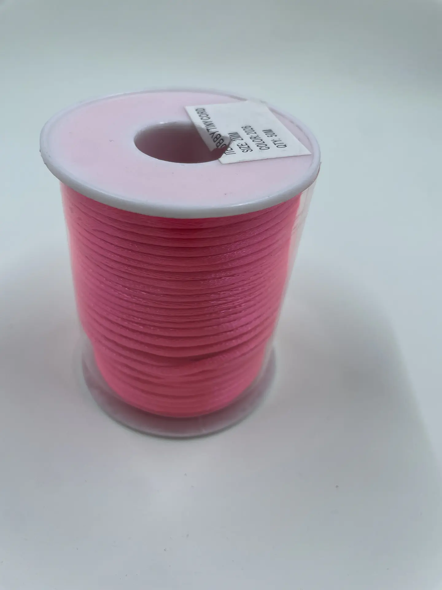 Cordón Bobby o Cola de Ratón 2 mm., 50 mt. Importadora Yarnabeth. C2026 Rosado 2