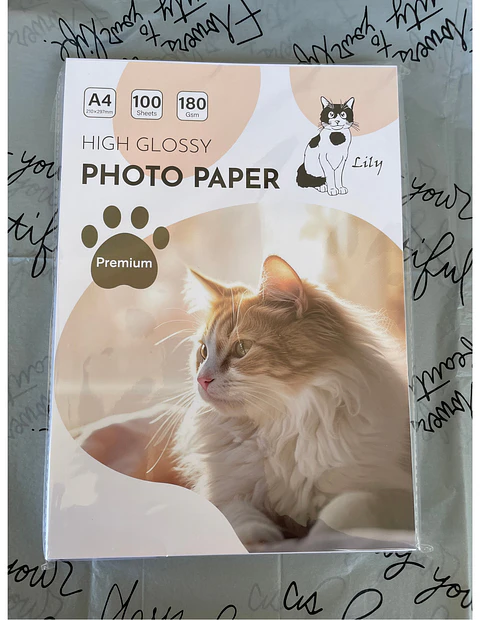 Papel Fotográfico A4, Glossy, 180 gr., 100 h. Lily