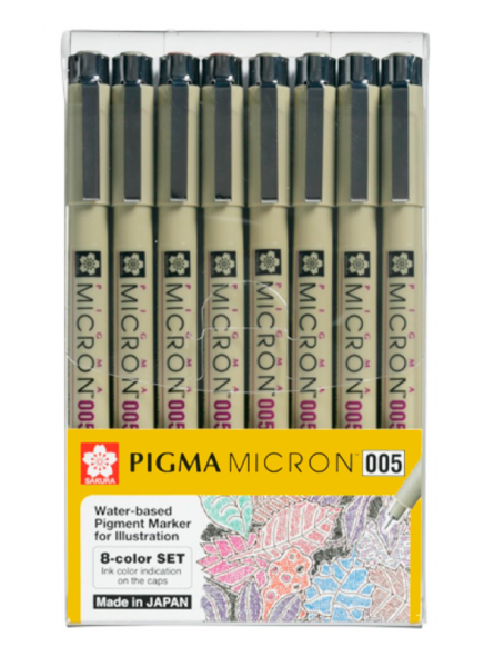 Sakura Pigma Micron Tiralineas Set 0,05 (8 Colores)