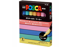 Posca Marcadores Acrílico PC-3M (0.9 - 1.3mm) - Set Japonés De 7 Colores Pastel