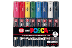 Posca Marcadores Acrílico PC-1M (0.7mm) - Set Japonés De 8 Colores