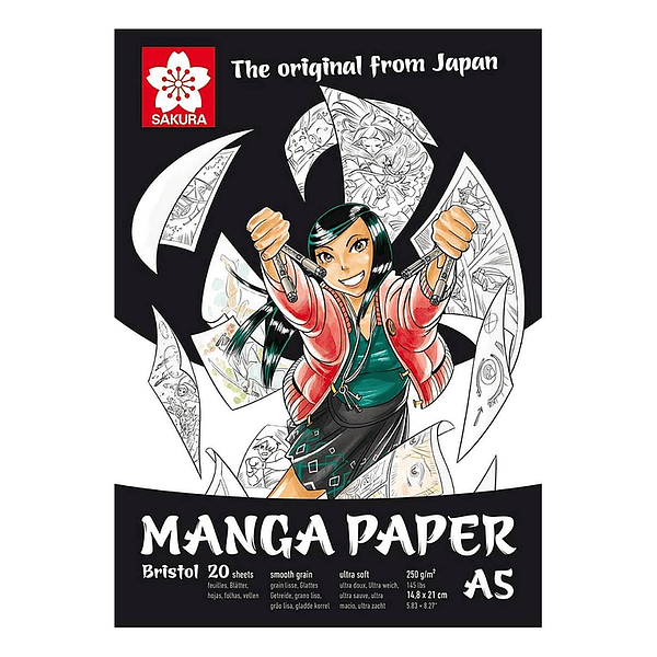 Sakura Block de papel Bristol para Manga A5 (20hj- 250gr)