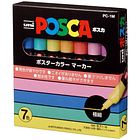 Posca Marcadores Acrílico PC-1M (0.7mm) - Set Japonés De 7 Colores Pastel 1