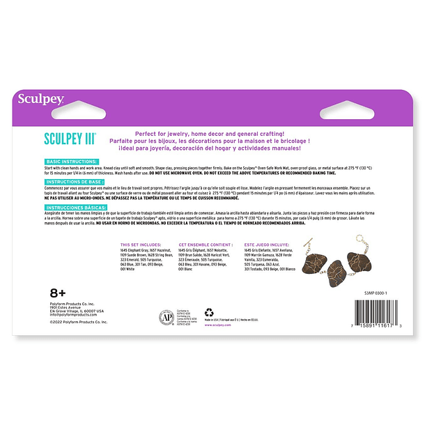 🎨 Arcilla Polimérica Sculpey III Multipack Naturals 570 g (10 x 57 g) 2