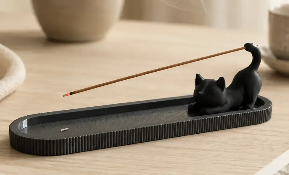 Incensário Decorativo com Gato 🐈‍⬛ 4