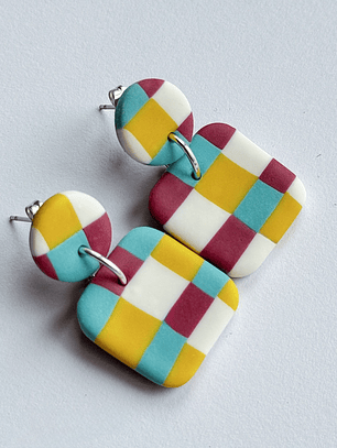 Brincos Padrão Andaluz Mini - Quadrado 