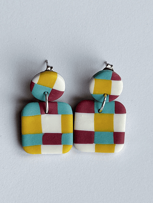 Brincos Padrão Andaluz Mini - Quadrado 