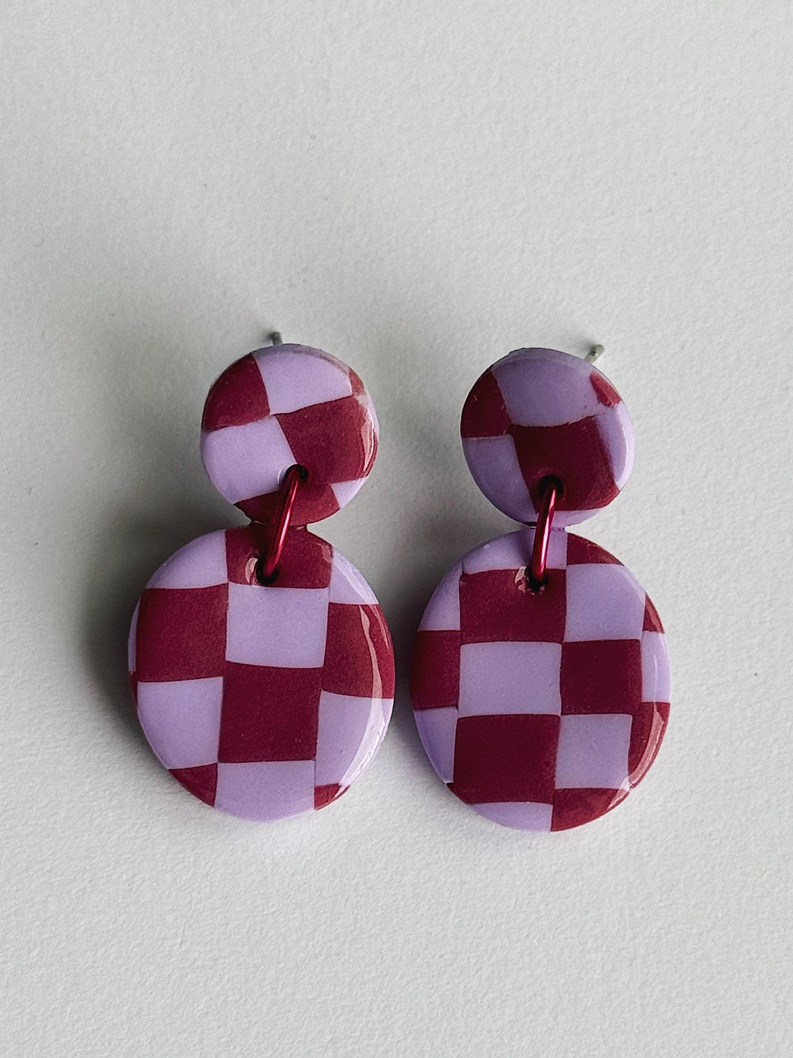 Brincos Padrão Dália Mini - Oval envernizado 3