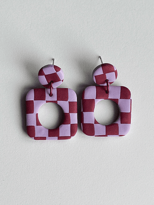 Brincos Padrão Dália - Quadrado