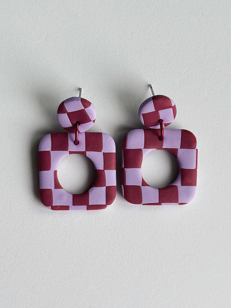 Brincos Padrão Dália - Quadrado 2