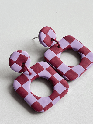 Brincos Padrão Dália - Quadrado