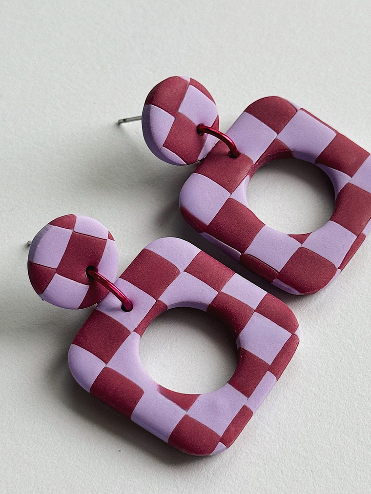 Brincos Padrão Dália - Quadrado 3