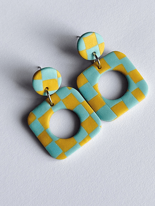 Brincos Padrão Amalfi - Quadrado