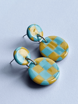 Brincos Padrão Amalfi Mini - Redondo envernizado