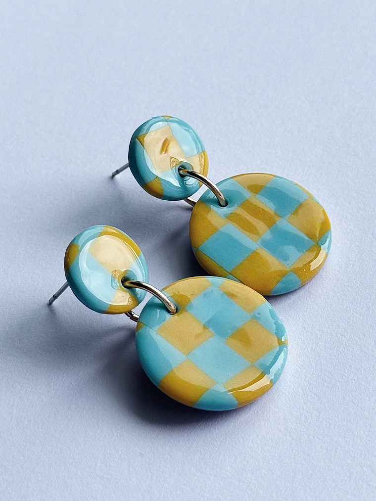 Brincos Padrão Amalfi Mini - Redondo envernizado 1