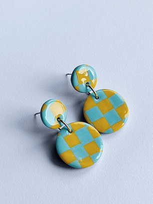 Brincos Padrão Amalfi Mini - Redondo envernizado