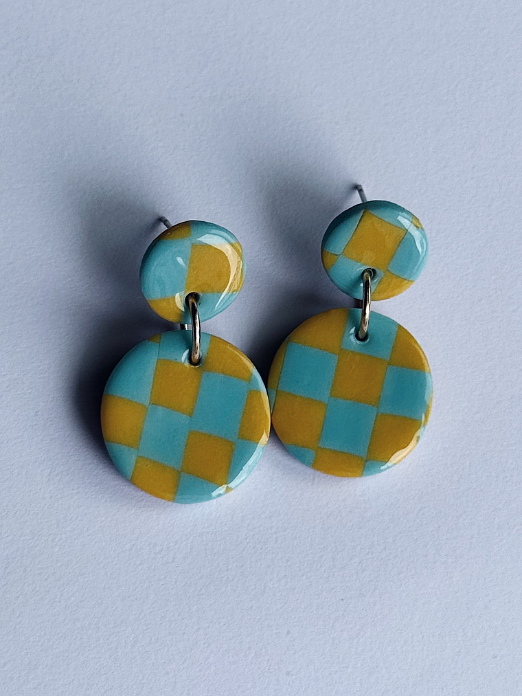 Brincos Padrão Amalfi Mini - Redondo envernizado 3