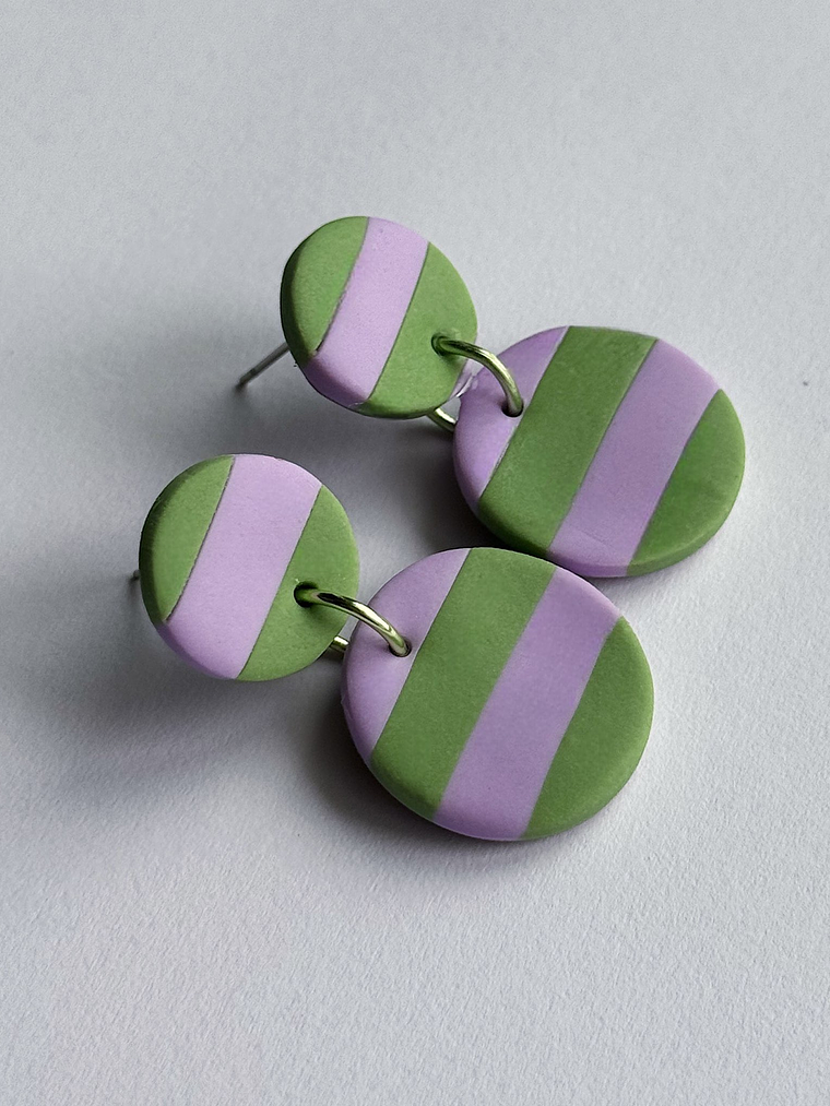 Brincos Padrão Violeta Mini - Redondo 1