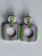 Brincos Padrão Violeta - Quadrado - Thumbnail 2