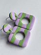 Brincos Padrão Violeta - Quadrado - Thumbnail 3
